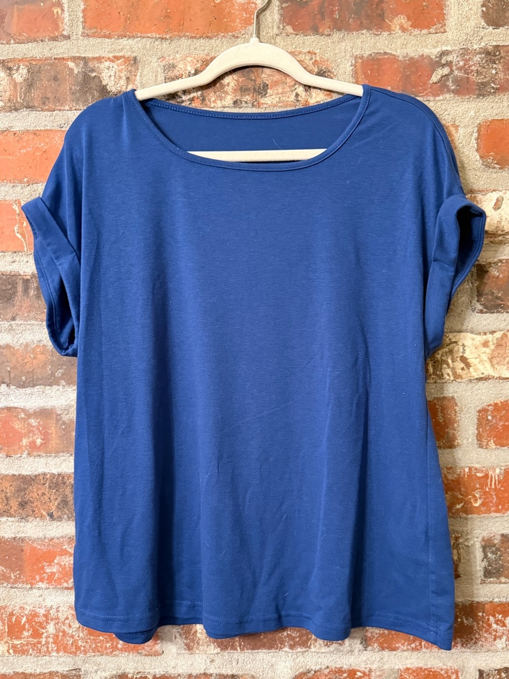 T39 - Classic Cuffed Cap Sleeve Crewneck Tee - Dark Blue